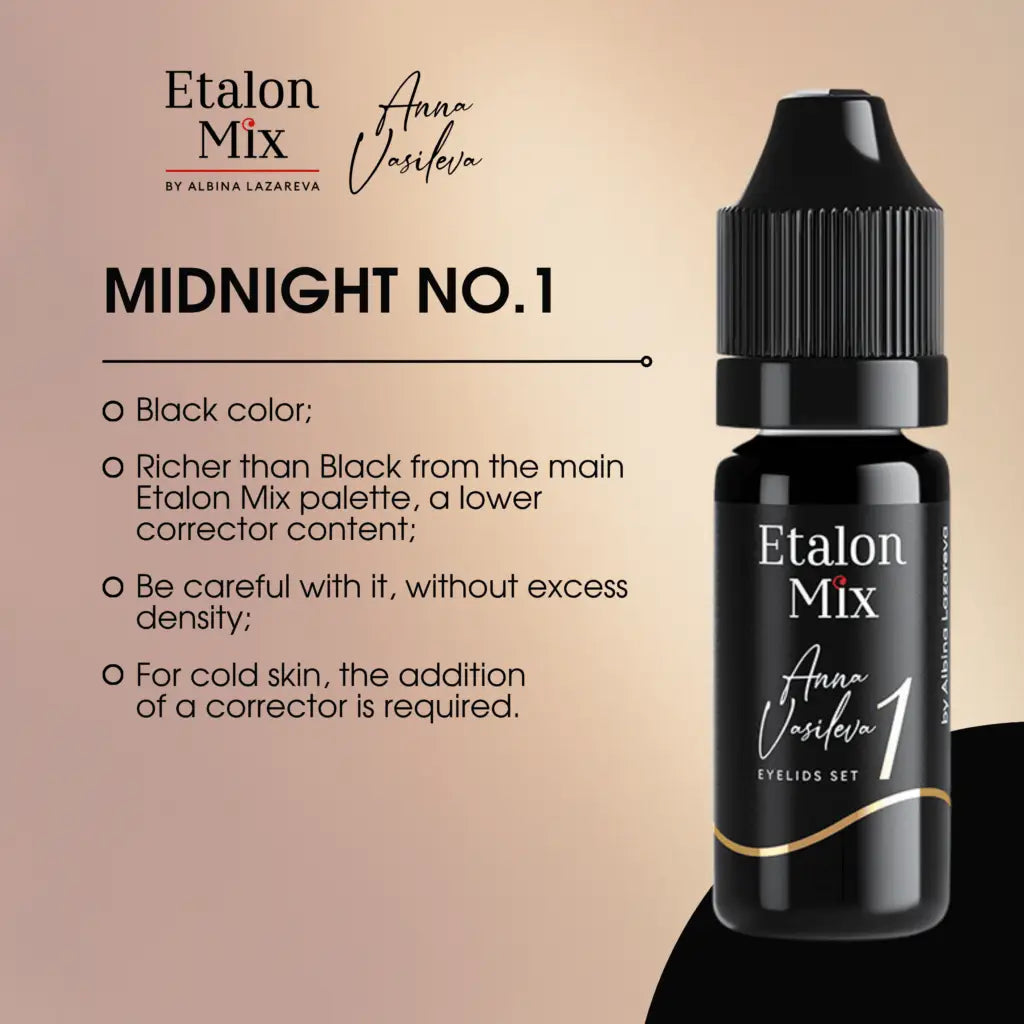 N°1 Midnight par Anna Vasileva - Pigment pour maquillage permanent paupières - 10 ml