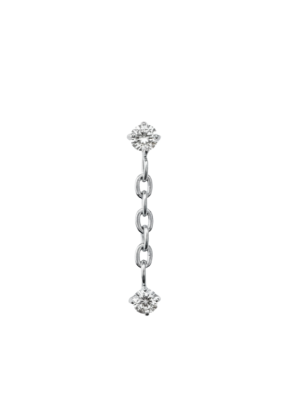 Harmonie - Labret Filetage Interne - Finition Argent - M0.9(16G) - Zircon Blanc