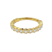 Aurore - Titanium Clicker Ring F136 - Gold Finish - 1.2*8mm - White Zircon