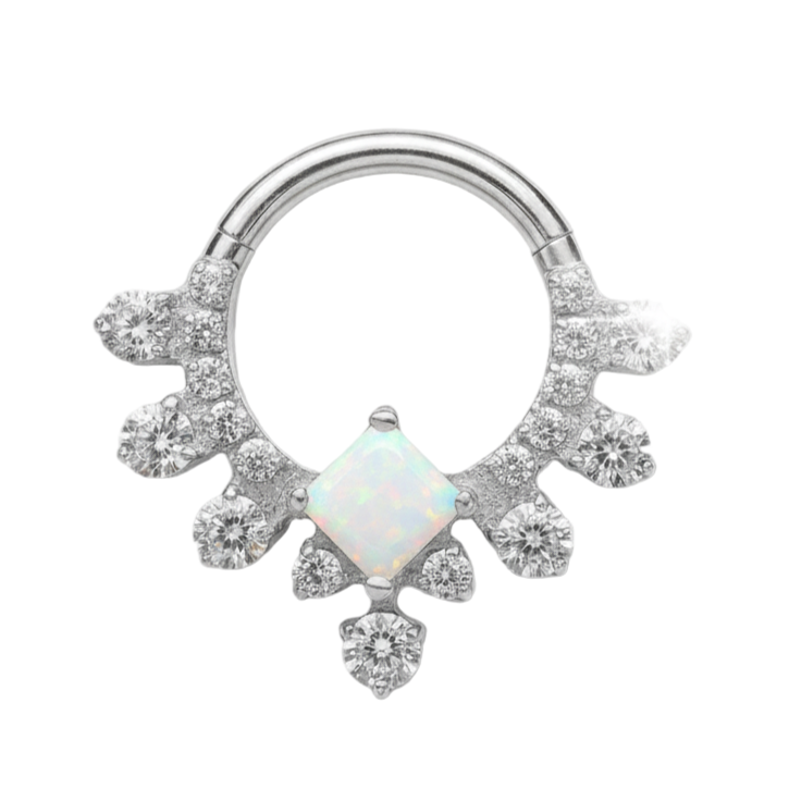 Céleste - Titanium Clicker Ring F136 - Gold Finish - 1.2*8mm - Opal