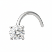 Seren - Nez  Stud - Finition Argent - 0.8*6*2mm - Zircon Blanc