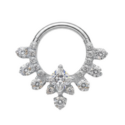 Céleste - Titanium Clicker Ring F136 - Gold Finish - 1.2*8mm - White Zircon