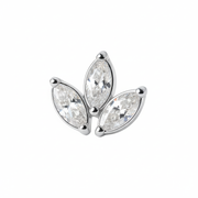 Selenne - Labret Filetage Interne - Finition ARGENT- M0.9(16G) - Zircon Blanc