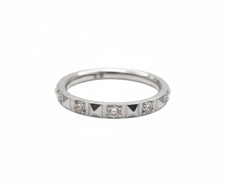 Eulalia - Anneau Clicker - Finition Argent - 1.2*8mm - Zircon Blanc