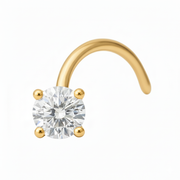 Seren - Nez Stud - Finition Or - 0.8*6*2mm - Zircon Blanc