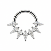 Elara - Titanium Clicker Ring F136 - Gold Finish - 1.2*8mm - White Zircon