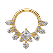 Céleste - Titanium Clicker Ring F136 - Gold Finish - 1.2*8mm - White Zircon