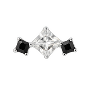 Océane - Titanium Labret F136 - Gold Finish - White Zircon - Black Zircon
