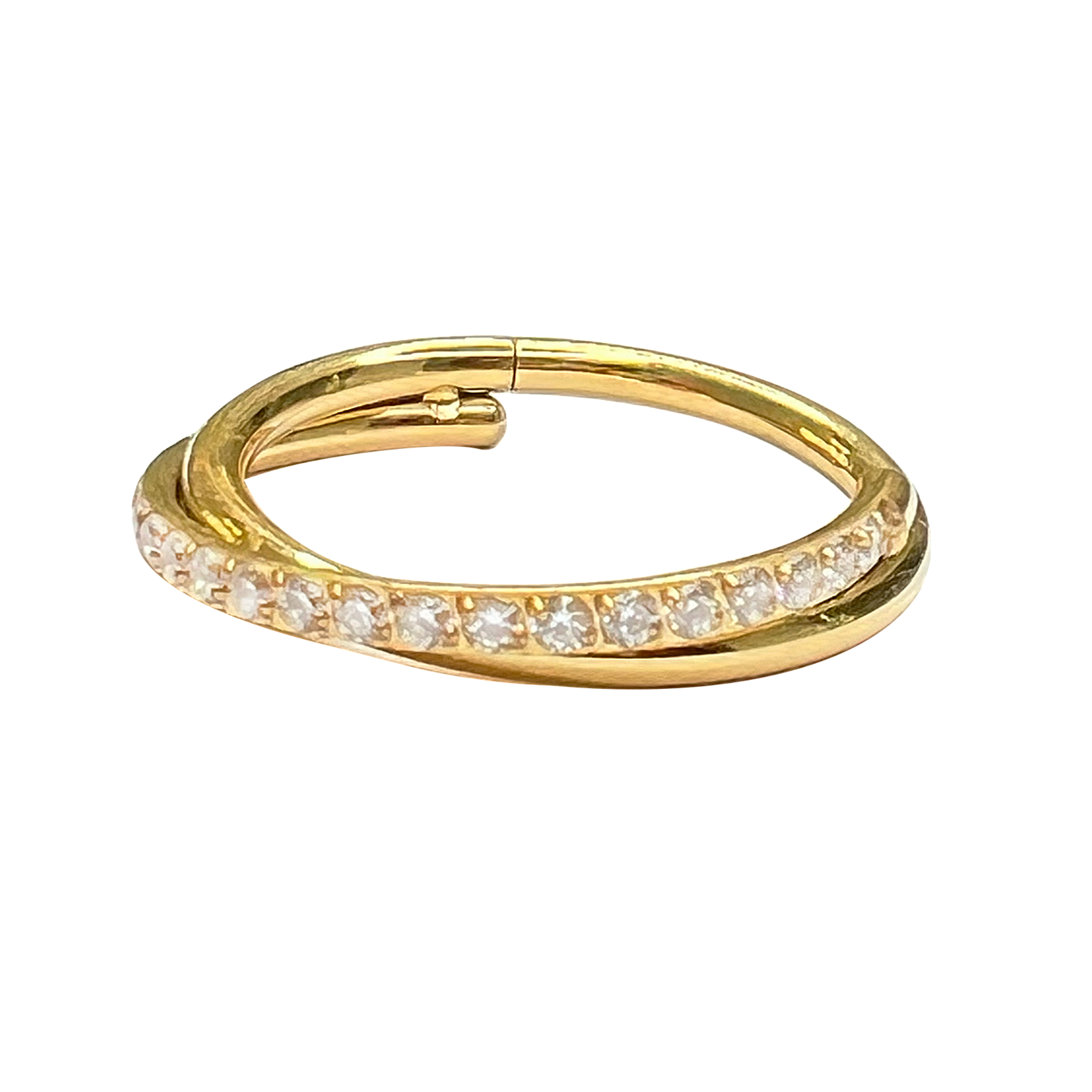 Agate - Titanium Clicker Ring F136 - Silver Finish - 0.8*10mm