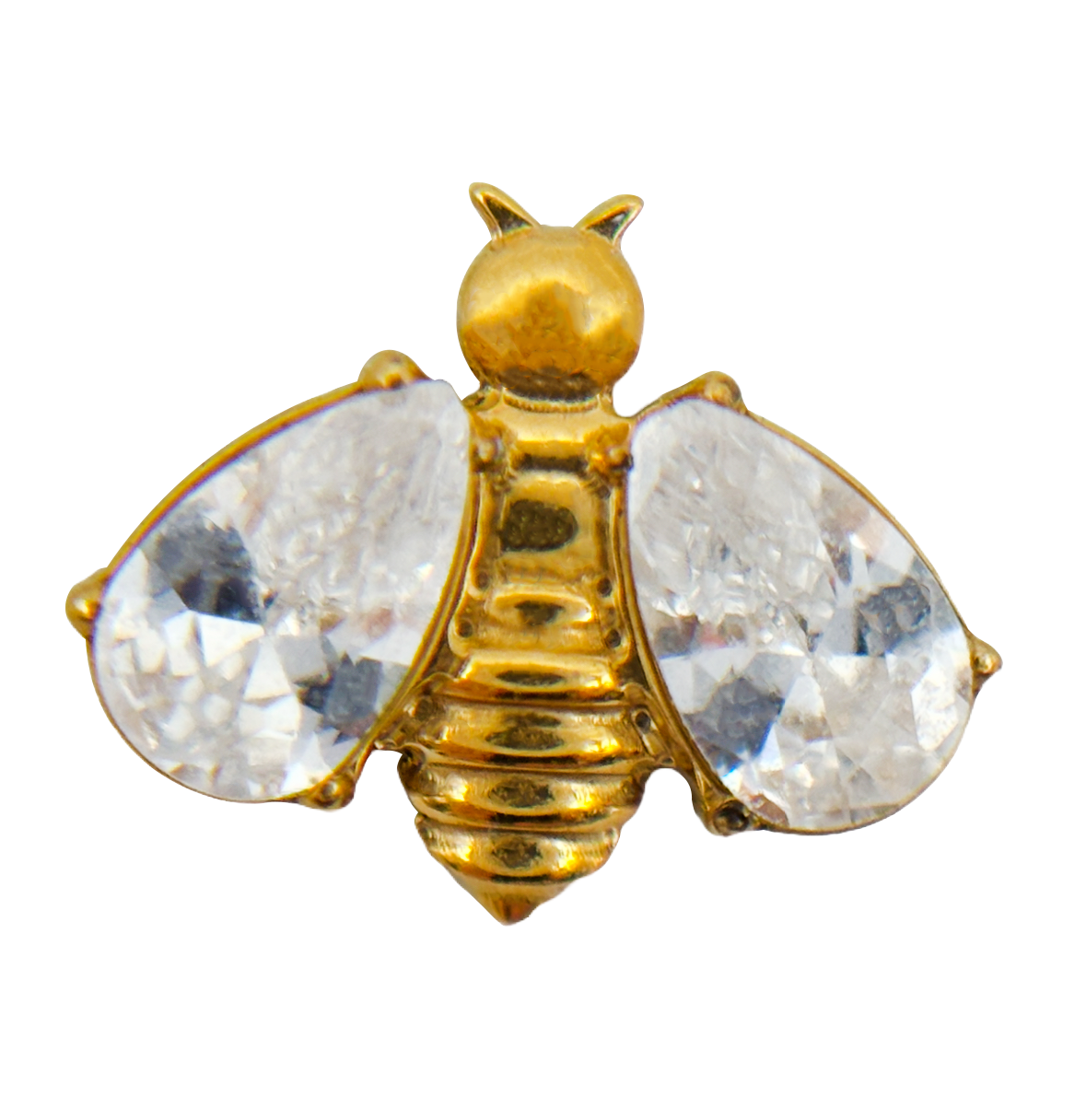 Abeille - Labret Filetage Interne - Finition Or - M0.9(16G) - Zircon Blanc