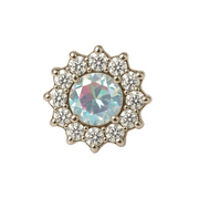 Calypso - Labret Filetage Interne - Finition Argent - M0.9(16G) - Zircon Aurore Borealis