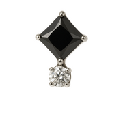 Clementine - Labret Filetage Interne - Finition Argent - M0.9(16G) - Zircon Noir