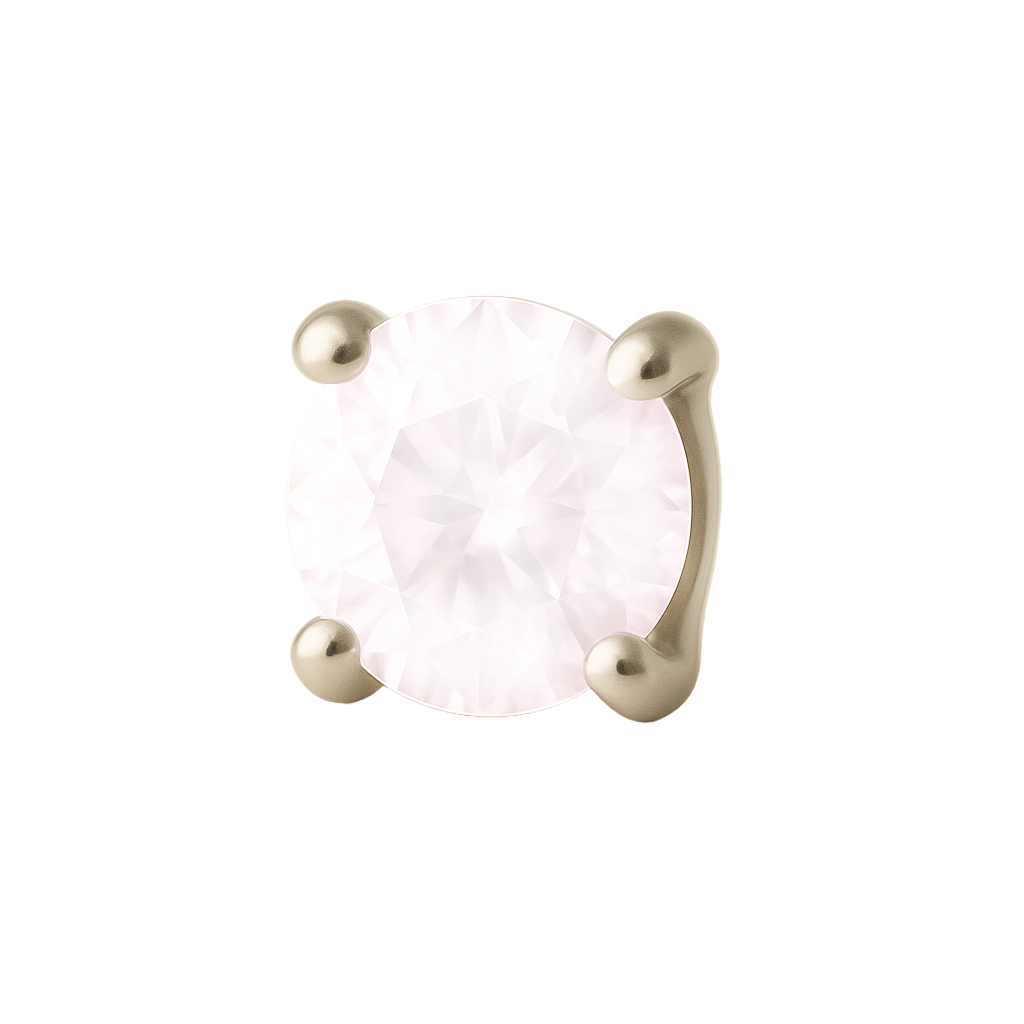 Cosima - Labret Filetage Interne - Finition Argent - M0.9(16G)-2mm - Zircon Bleu Clair