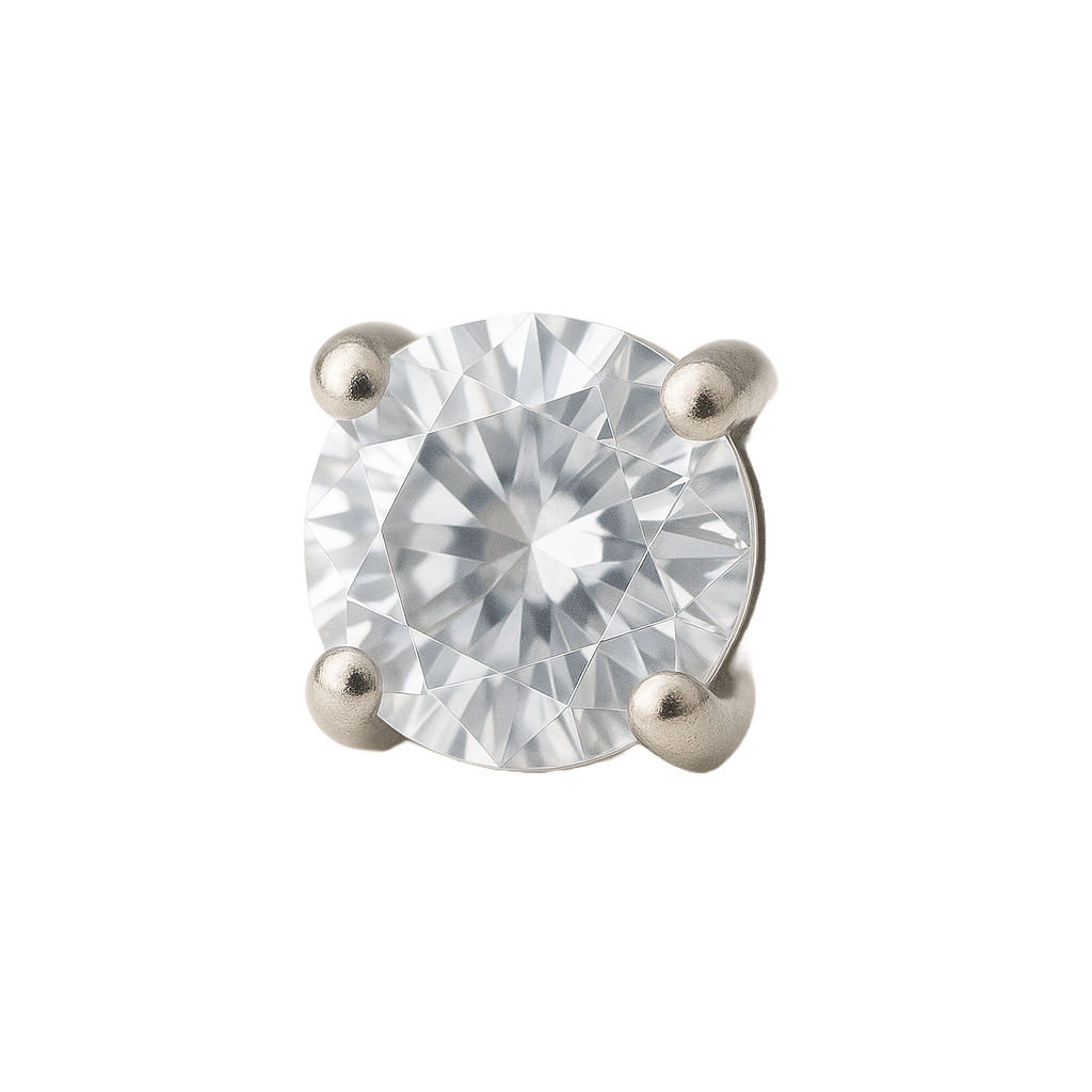 Cosima - Labret Filetage Interne - Finition Argent - M0.9(16G)-2mm - Zircon Blanc