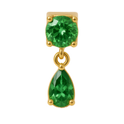 Delphine - Labret Filetage Interne - Finition Or - 1.2*6 - Zircon Vert