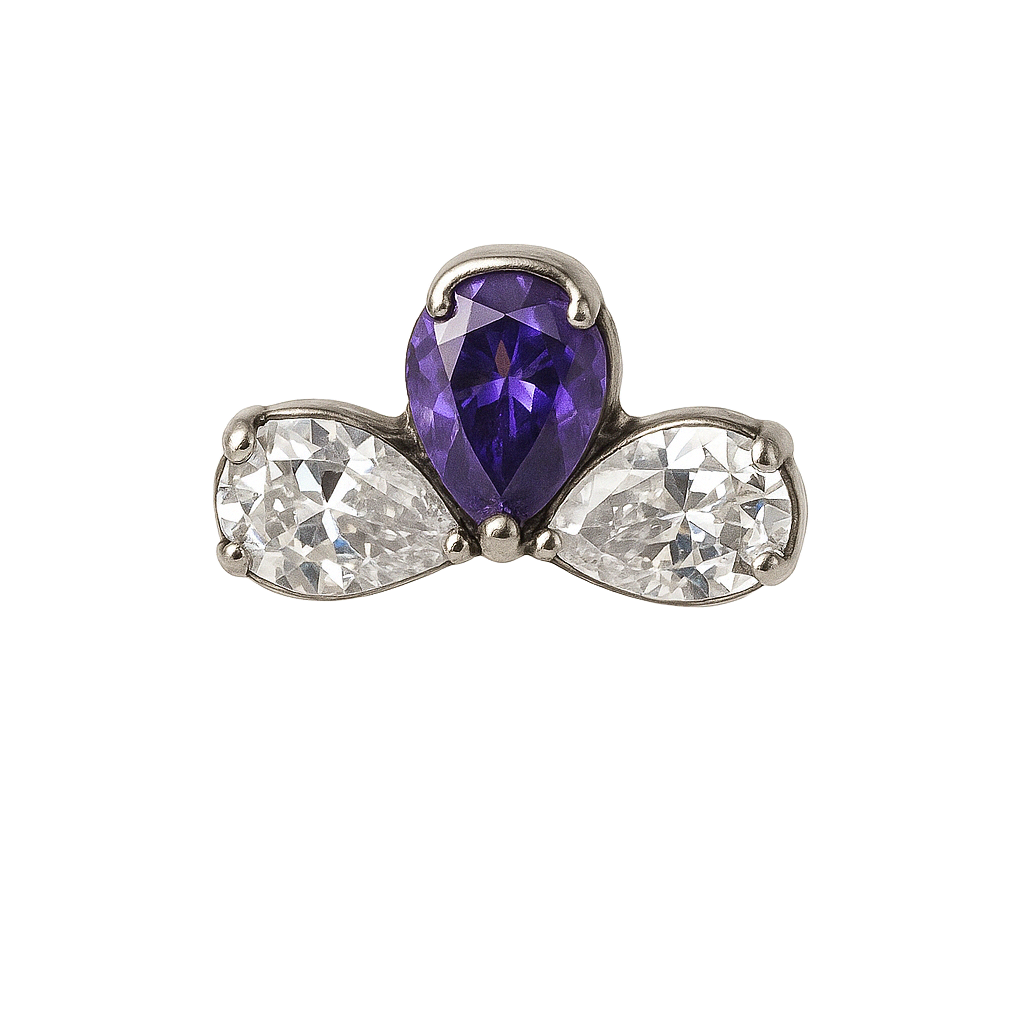 Isla - Labret - Finition Argent - 1.2*6 - Zircon Violet