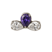 Isla - Labret - Finition Argent - 1.2*6 - Zircon Violet