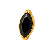 Maren - Labret Filetage Interne - Finition Or - 1.2*8mm - Zircon Noir