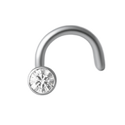 Seraphina - Nez  Stud - Finition Argent - 1.0*6*2mm - Zircon Blanc