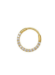 Emilie - Anneau Clicker - Finition Or - 1.2*8- Zircon Blanc