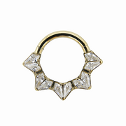 Diane - Anneau Clicker Titane F136 - Finition Or - 1.2*8mm - Zircon blanc