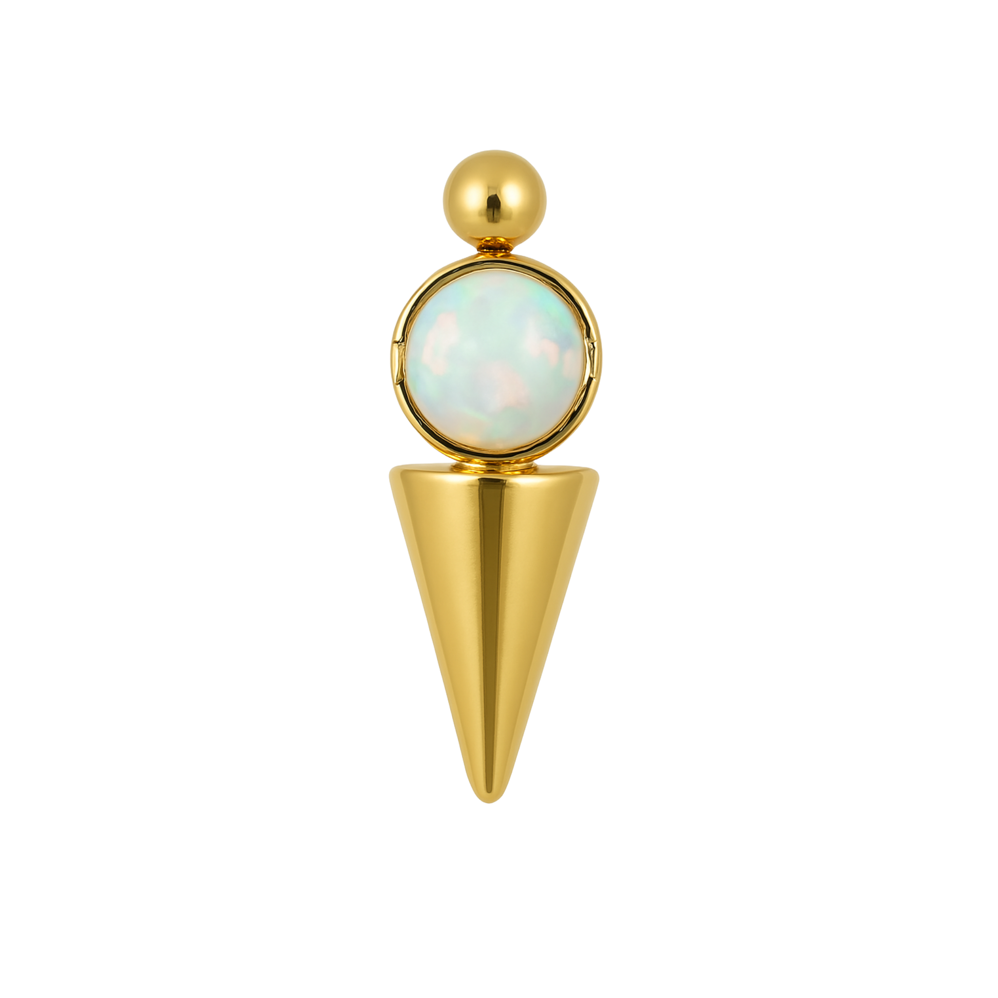 Jasmine - Titanium Labret F136 - Gold Finish - Opal