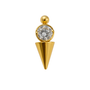 Jasmine - Titanium Labret F136 - Gold Finish - White Zircon