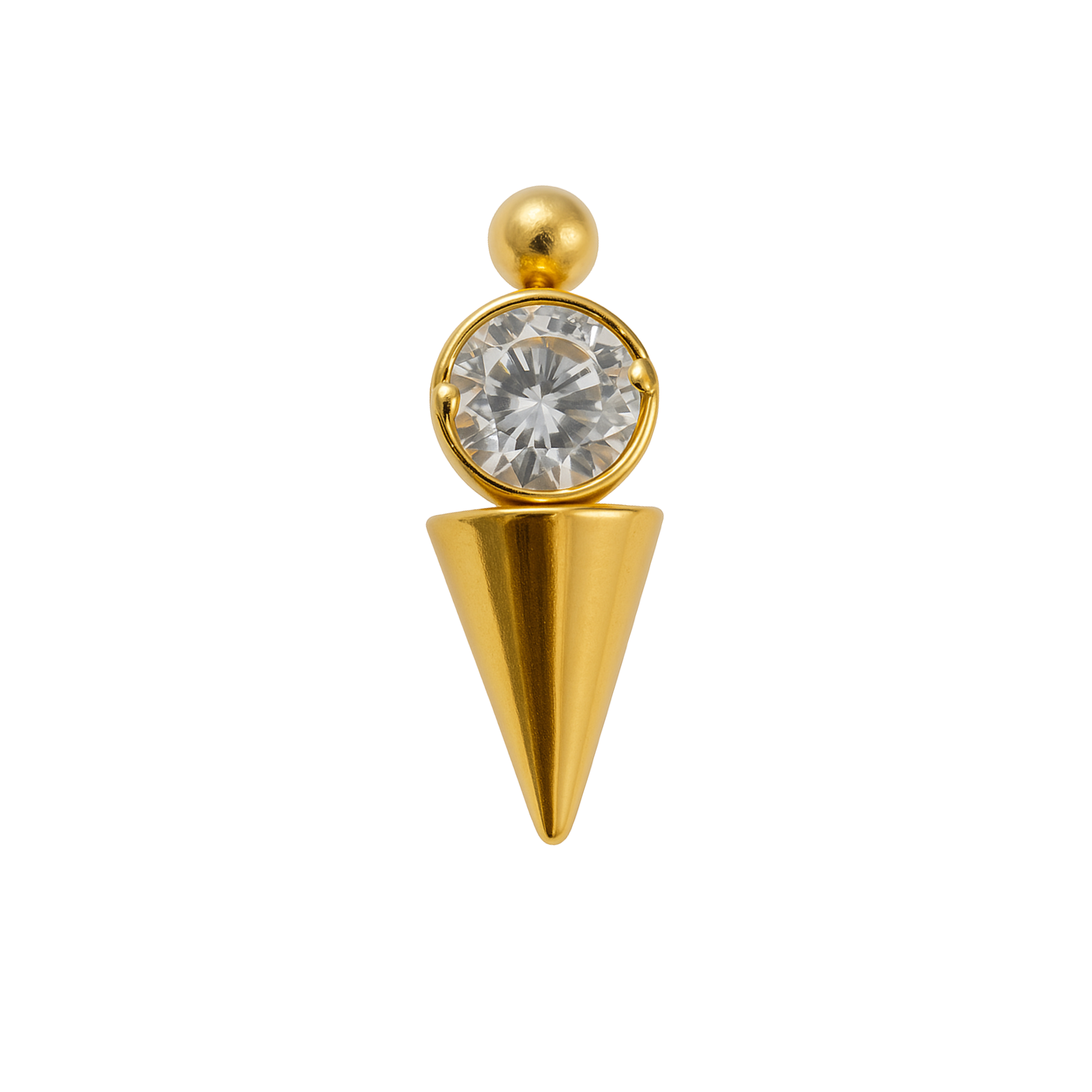 Jasmine - Titanium Labret F136 - Gold Finish - White Zircon