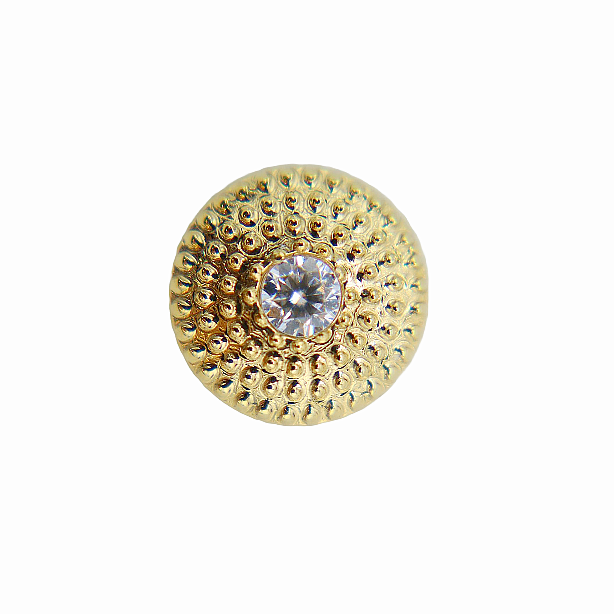 Margaux - Titanium Labret F136 - Gold Finish - 6mm - White Zircon