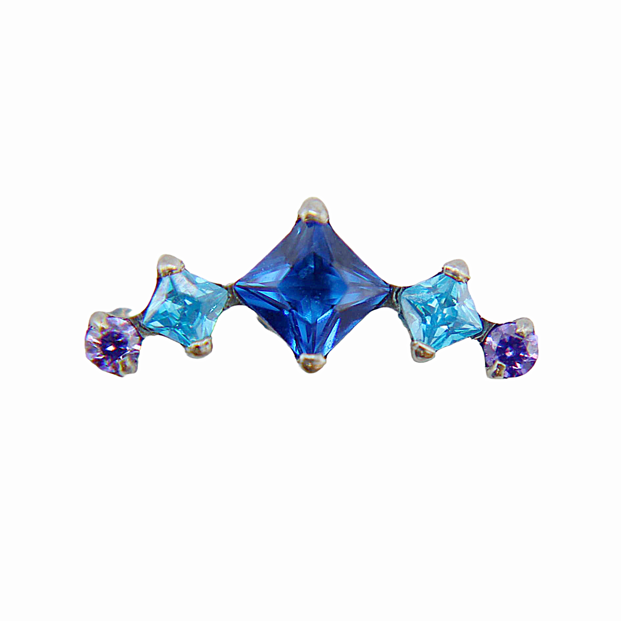 Océane - Titanium Labret F136 - Silver Finish - Blue Zircon