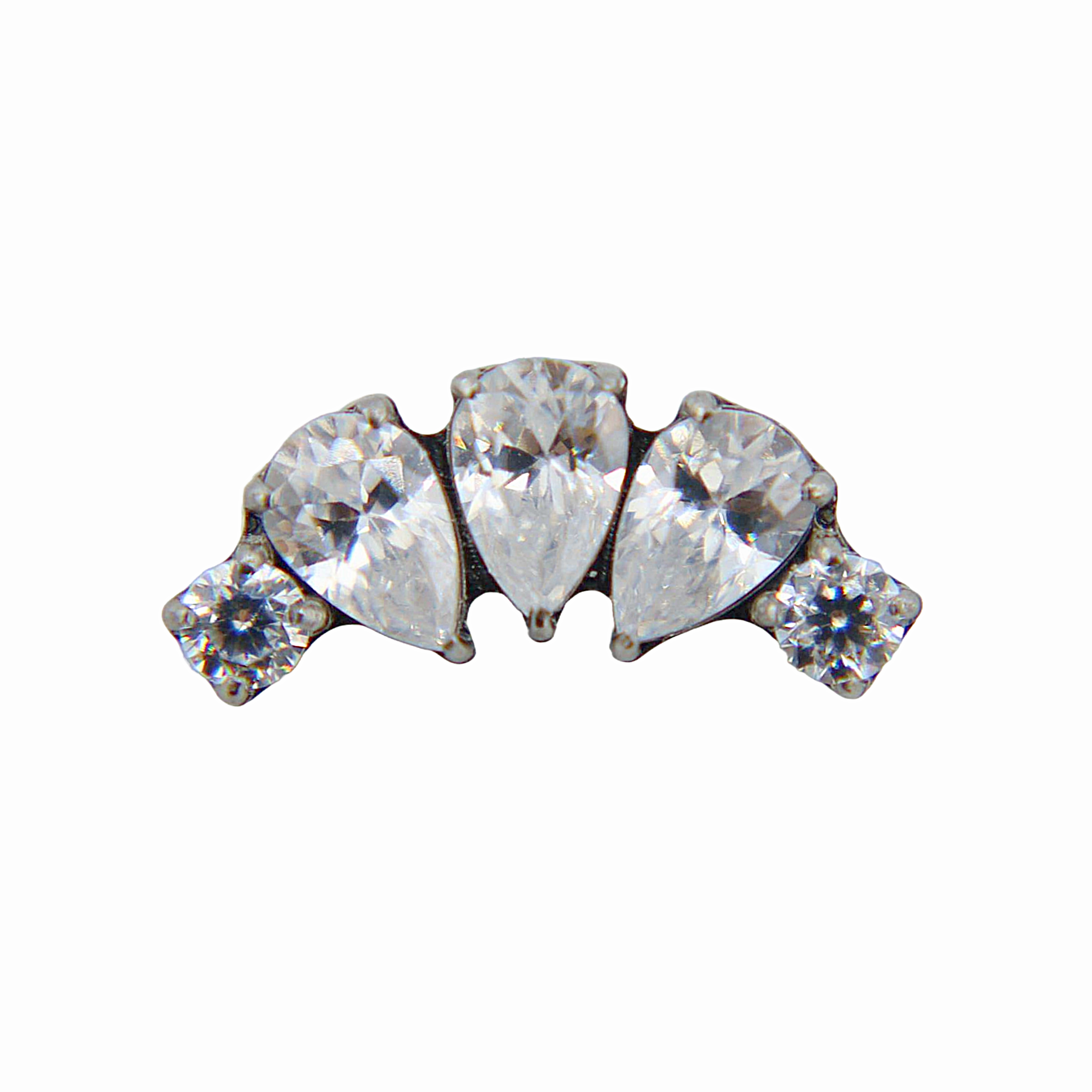 Sienna - Titanium Labret F136 - Silver Finish - White Zircon