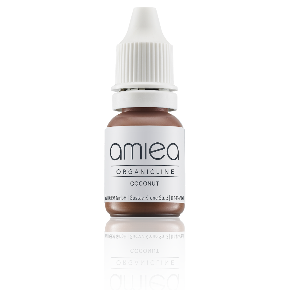Flacon de pigment Amiea 10 ml pour maquillage permanent. Pigment stable norme européenne REACH. Pigment brun sourcils