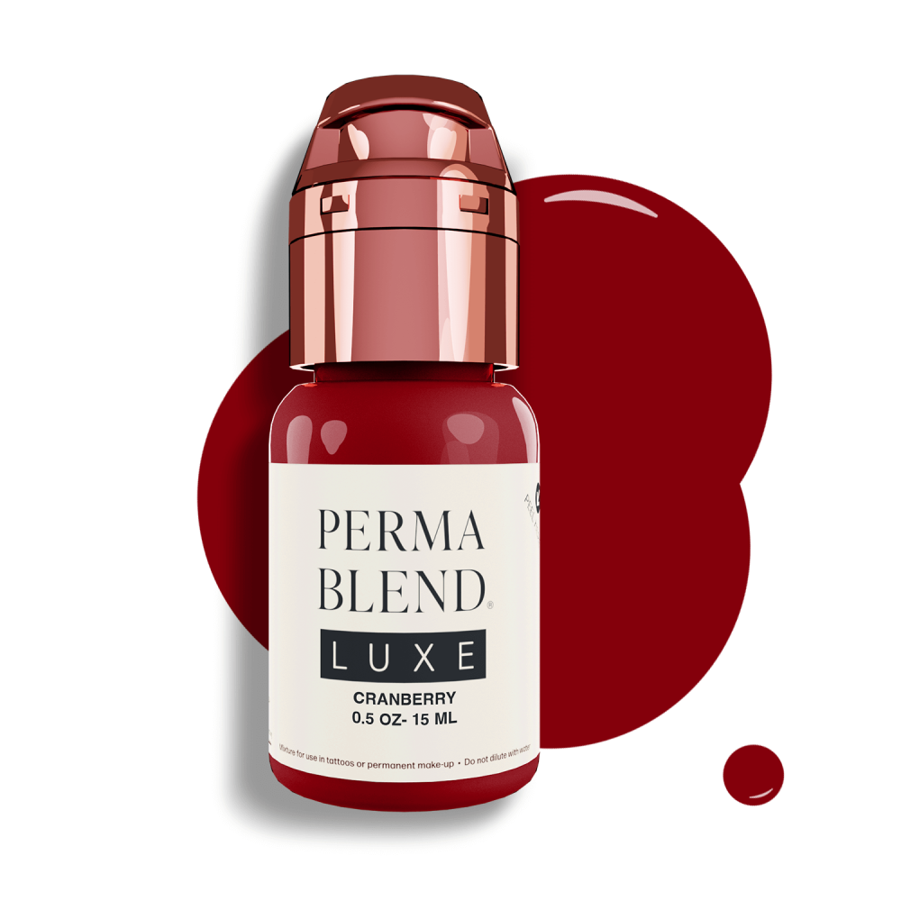 Flacon de pigment Perma Blend de 15ml avec un capuchon rose métallisé à clip pour une hygiène optimale.