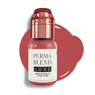 Flacon de pigment Perma Blend de 15ml avec un capuchon rose métallisé à clip pour une hygiène optimale.