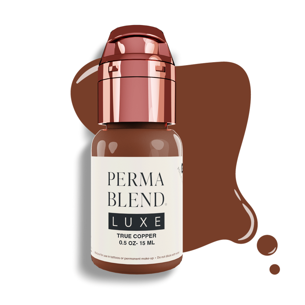 Flacon de pigment Perma Blend de 15ml avec un capuchon rose métallisé à clip pour une hygiène optimale.