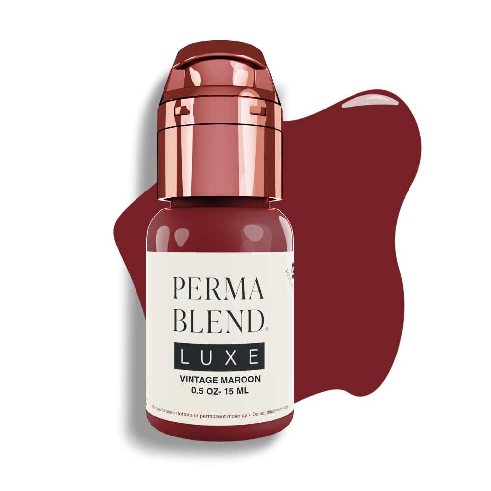 Flacon de pigment Perma Blend de 15ml avec un capuchon rose métallisé à clip pour une hygiène optimale.