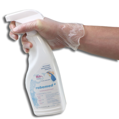 Spray nettoyant désinfectant pour dermopigmentation. Matériel professionnel hygiène. Distributeur produits maquillage permanent
