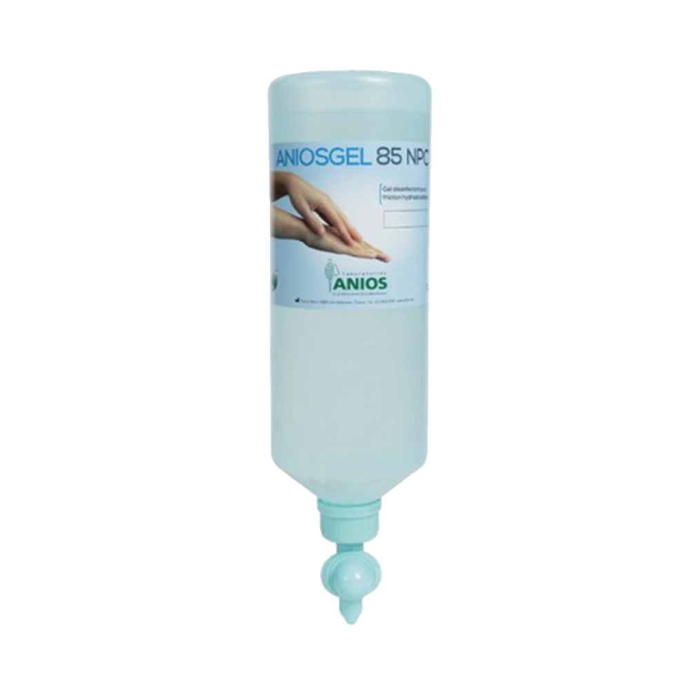 Flacon gel hydroalcoolique pour dermopigmentation. Matériel professionnel hygiène. Distributeur produits maquillage permanent.