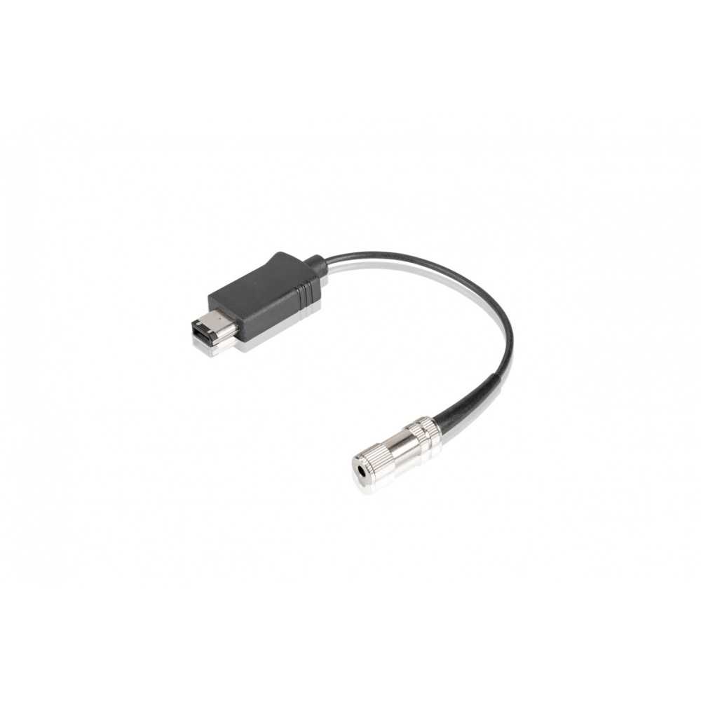 Cable adaptateur noir pour dermographes Amiea. Utilisation pour prise jack vers fire wire maquillage permanent.