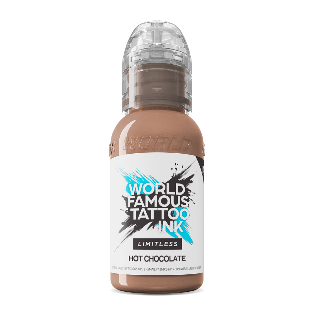 Flacon d'encre pour dermopigmentation réparatrice et tatouage couleur Hot Chocolate. Pigment stable REACH.