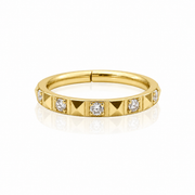 Eulalia - Anneau Clicker - Titane - Finition Or - 1.2*8mm - Zircon Blanc