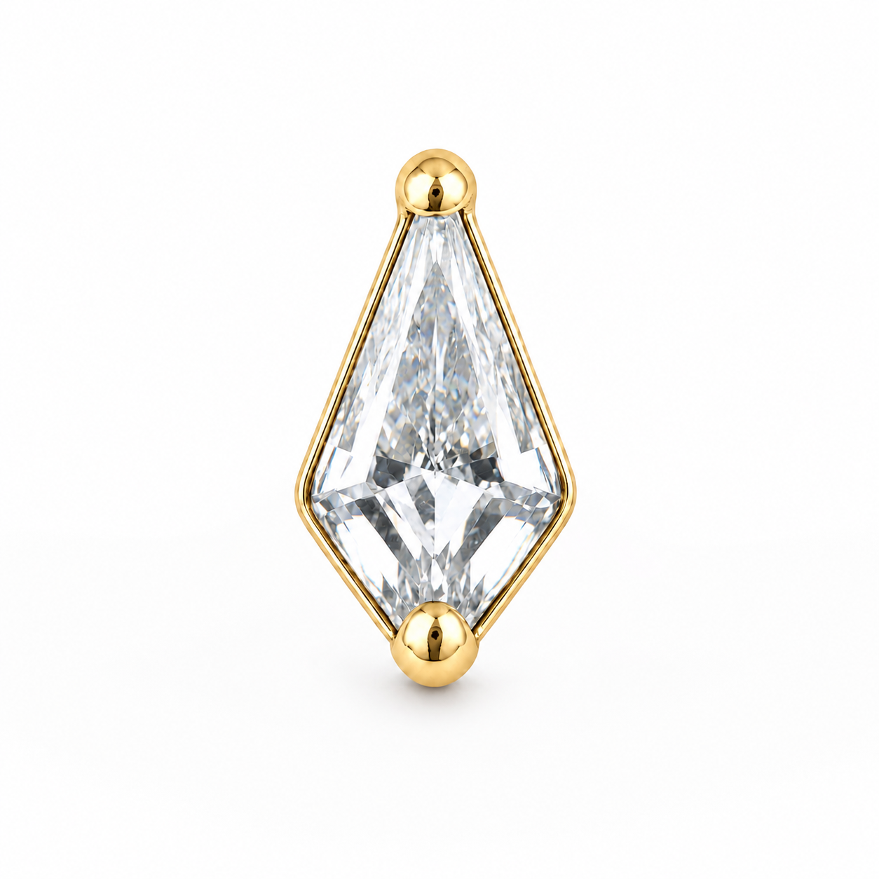 Aurélia - Labret Filetage Interne - Finition Or -  0.9 * 8 mm - Zircon Blanc
