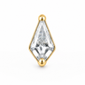 Aurélia - Labret Filetage Interne - Finition Or -  0.9 * 8 mm - Zircon Blanc