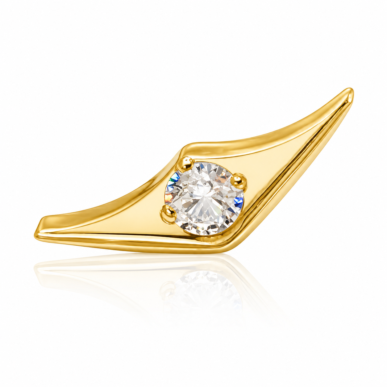 Tia - F136 Titanium Labret - Gold Finish - Aurora Borealis Zircon