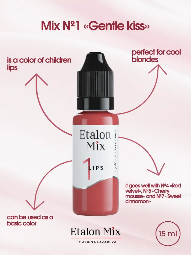 N° 1 Gentle kiss - Pigment pour maquillage permanent lèvres - 15 ml