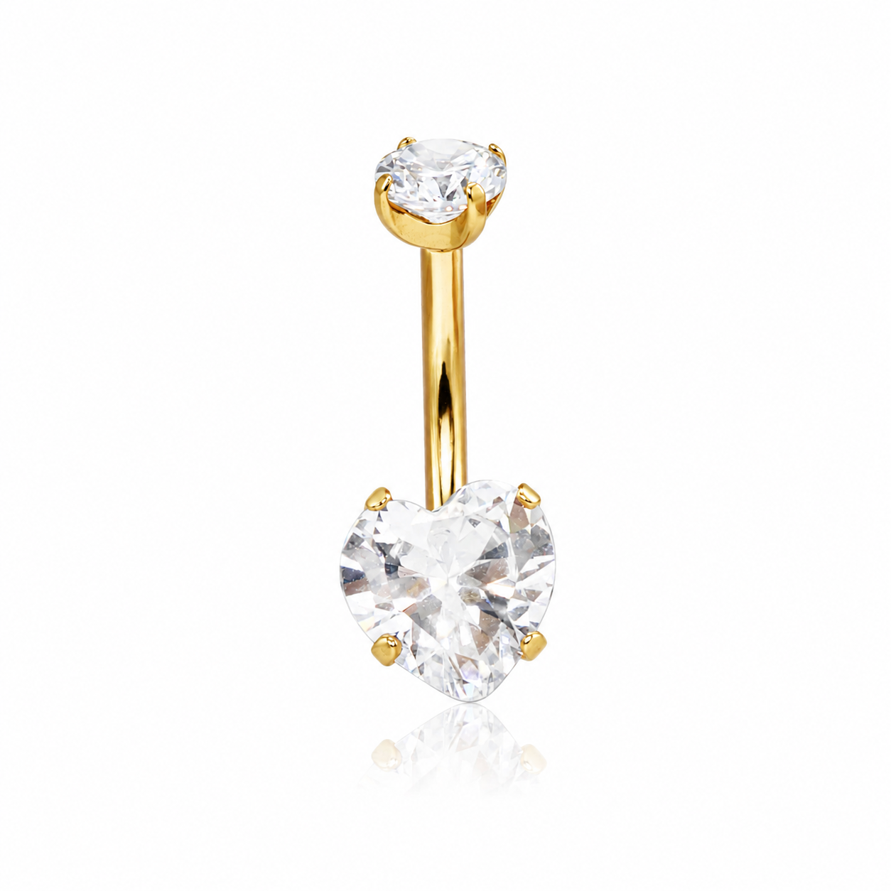 Lila - Nombril Titane F139 - Finition Or - 1.6*10*5/8mm - Zircon blanc