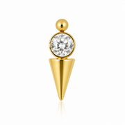 Jasmine - Labret Titane F136 - Finition Or - Zircon blanc