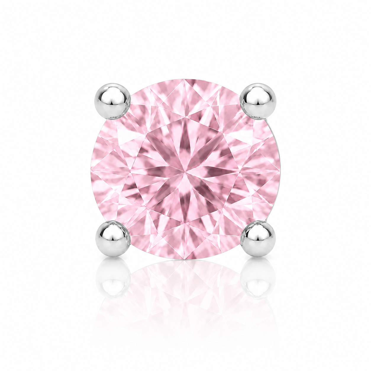 Cosima - Labret Filetage Interne - Finition Argent -  0.9 * 8 mm- Zircon Rose