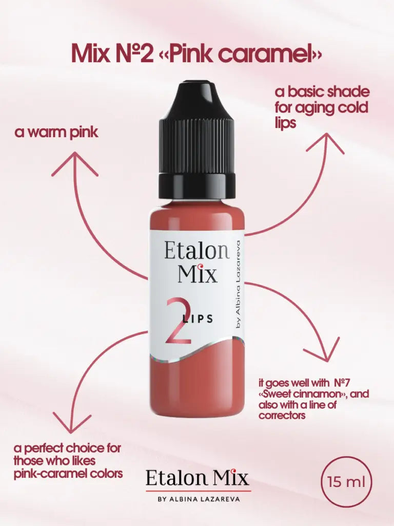 N° 2 Pink caramel - Pigment pour maquillage permanent lèvres - 15 ml