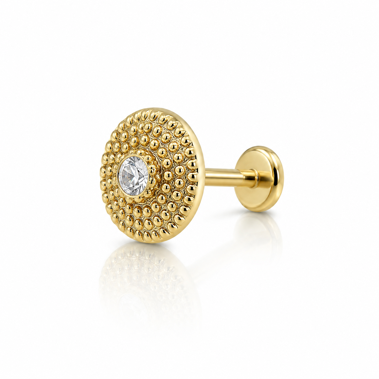 Margaux - Titanium Labret F136 - Gold Finish - 6mm - White Zircon
